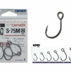 Owner S-75M Minnow Single Lure Hooks Carp Hooks