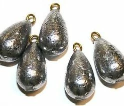 Anglers World Predator Shop Lead Fishing Weights - Pear Bombs Eyelet